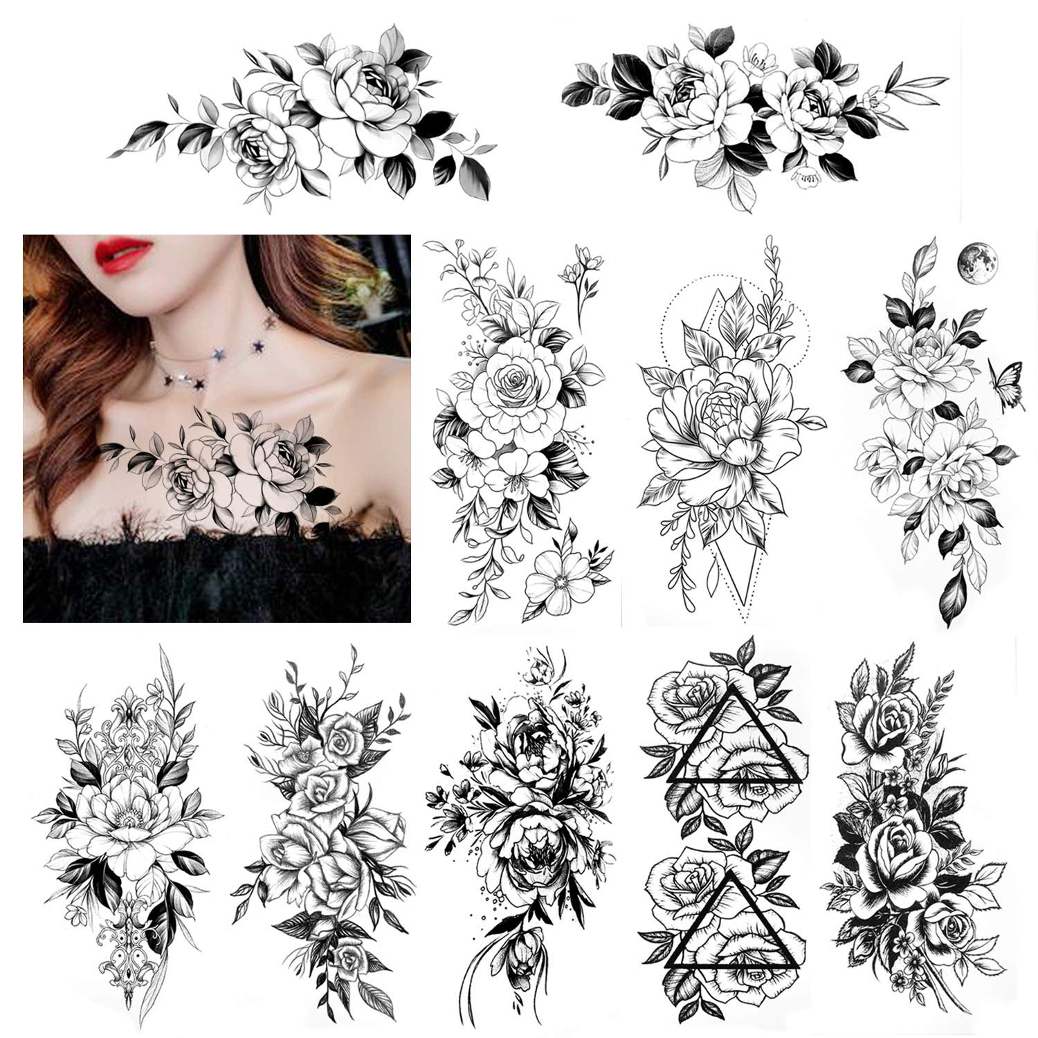 howaf-tempor-re-tattoos-schwarz-rose-blume-10-bl-tter image 2