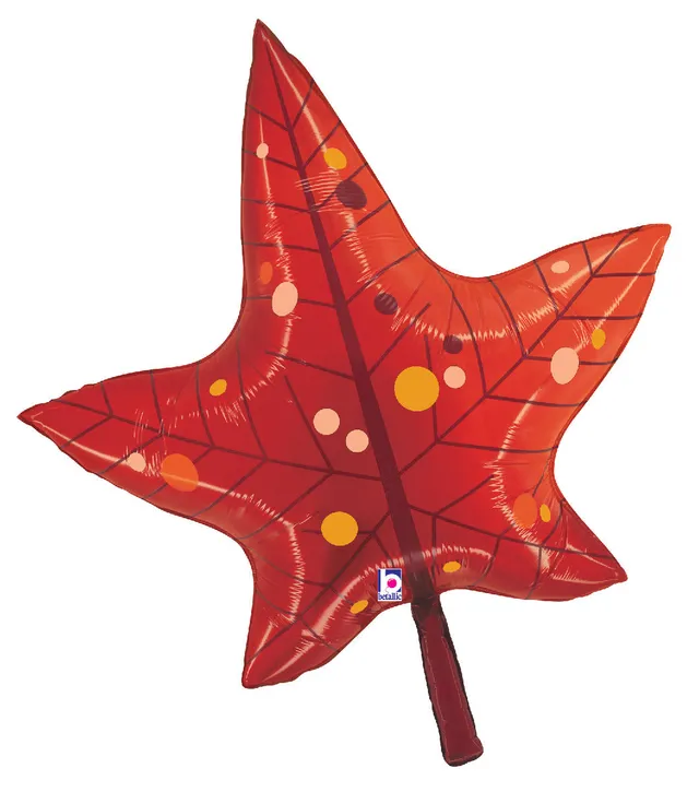 betallic-fall-red-leaf-folienballon-rot-30-flach image 1