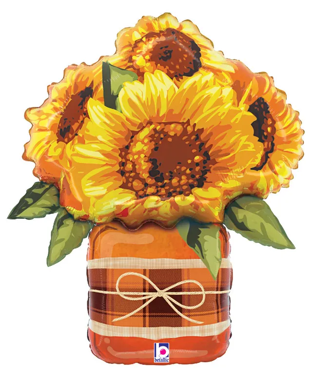 betallic-foil-balloons-sunflower-mason-jar-folienballon-26-zoll image 1