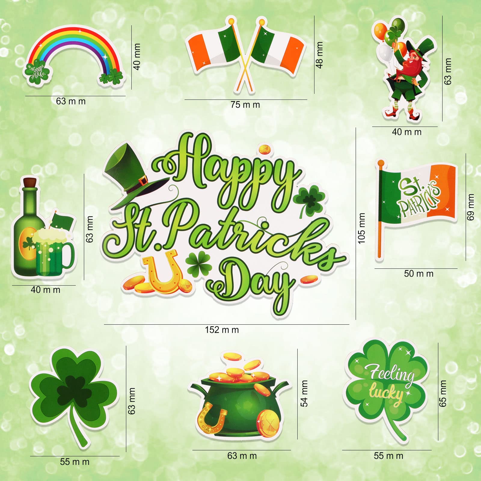 howaf-tortendeko-st-patricks-day-cake-topper-25-stk image 2