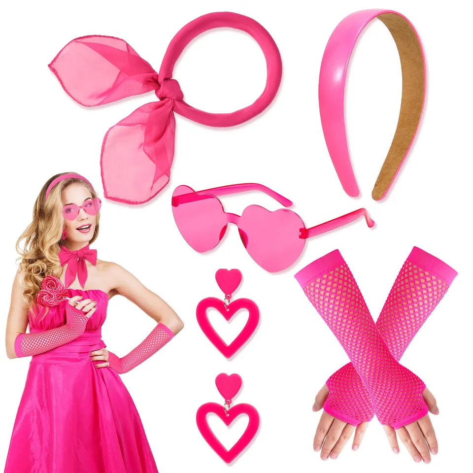 howaf-80er-90er-kost-m-damen-set-pink-5-teilig image 1