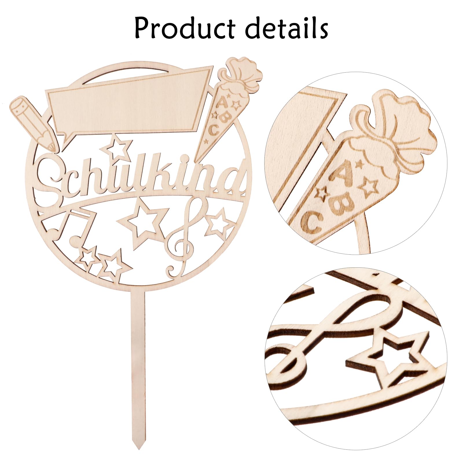 howaf-schulanfang-cake-topper-holz-tortendeko-9tlg-abc-123 image 3