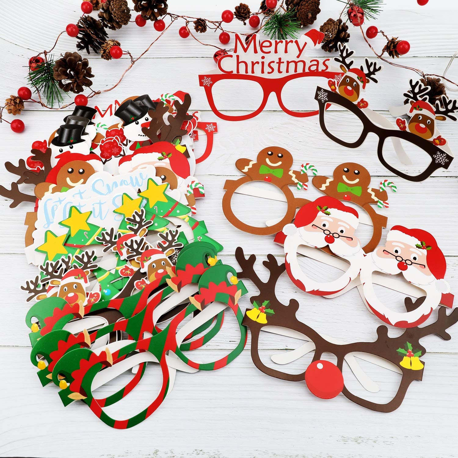 howaf-weihnachtsbrillen-papier-partybrille-set-mehrfarbig image 6