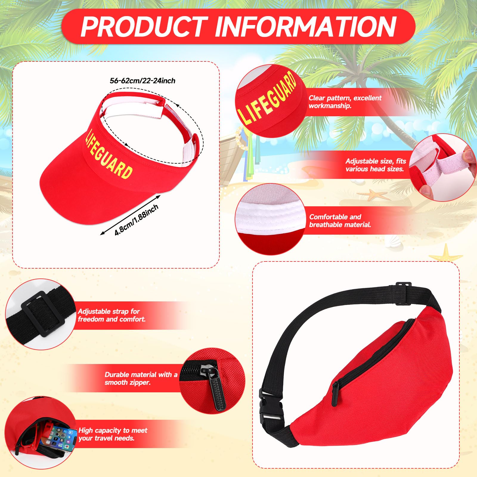 howaf-baywatch-kost-m-lifeguard-set-4-teilig-rot image 3