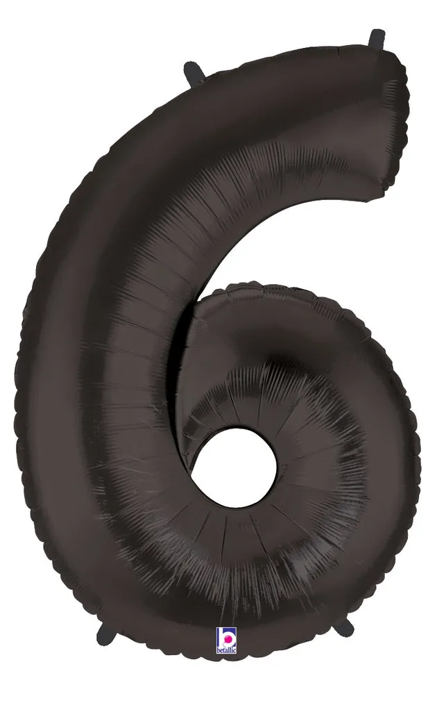 betallic-zahl-6-schwarz-folienballon-34-zoll-megaloon image 1