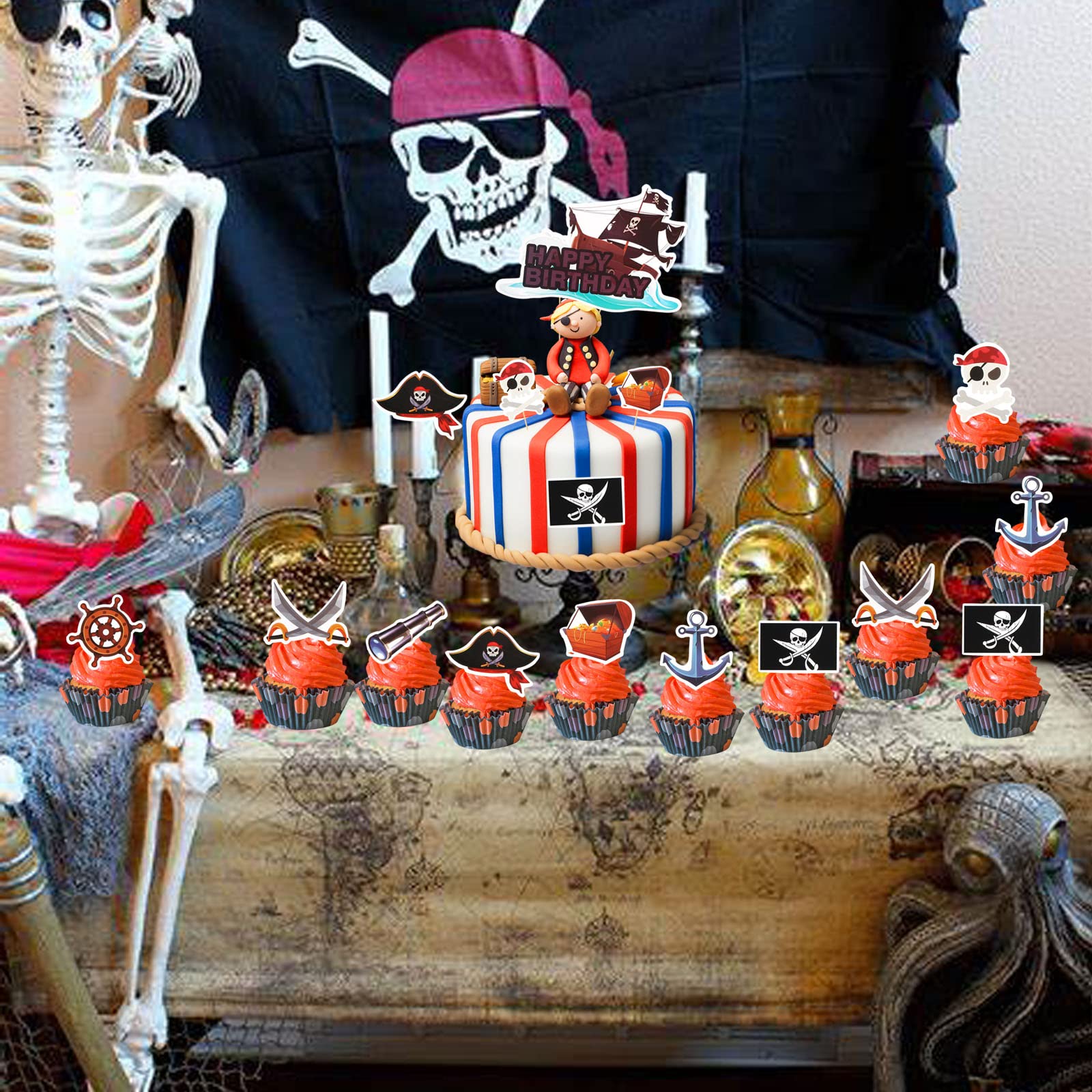 howaf-piraten-tortendeko-25-st-ck-cake-topper-geburtstag image 7