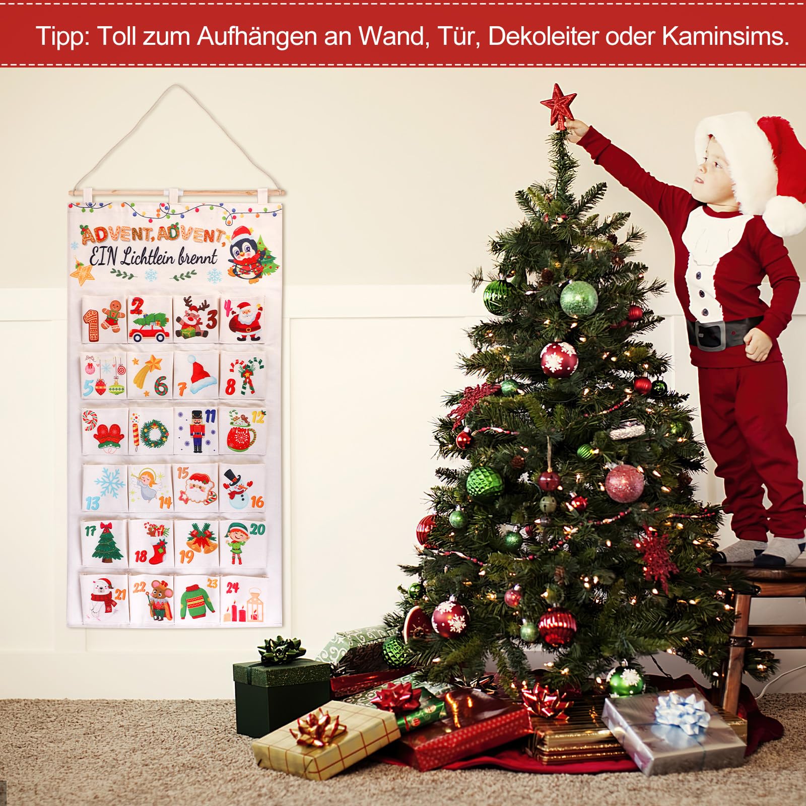 howaf-adventskalender-stoff-wandkalender-set-a-24-taschen-wiederverwendbar image 4