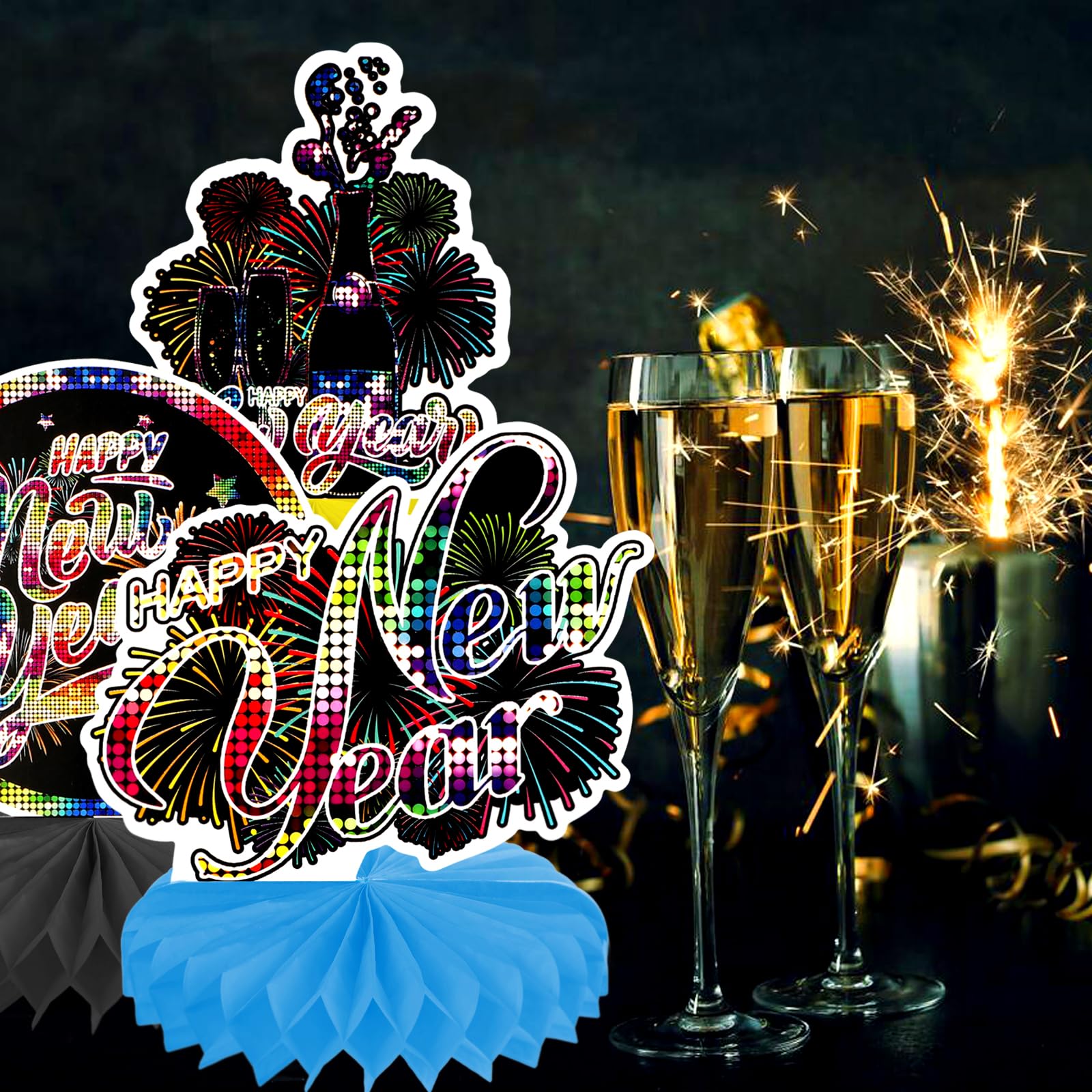 howaf-silvester-deko-2026-bienenwabe-9-st-ck-bunt-tischdeko image 5