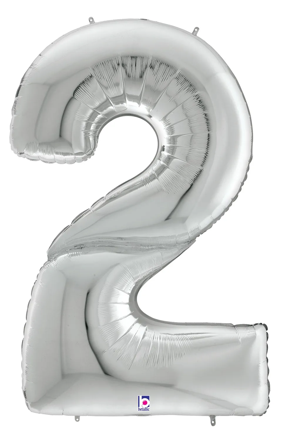 betallic-zahl-2-silver-gigaloon-folienballon-53-silber image 1