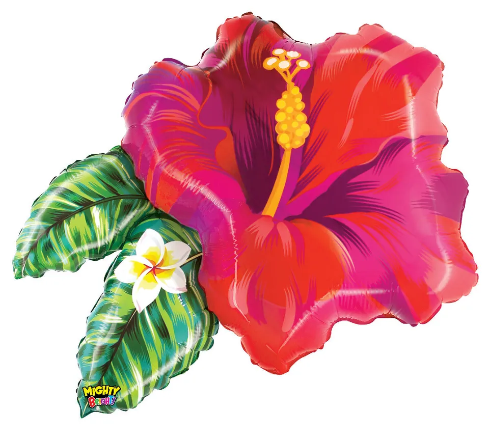 betallic-mighty-bright-tropical-flower-folienballon-30-rot image 1
