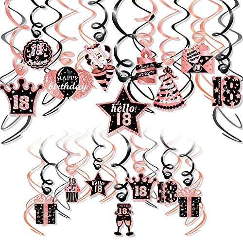 howaf-18-geburtstag-h-ngedeko-rosegold-30-st-ck-spiralen-wirbel image 8