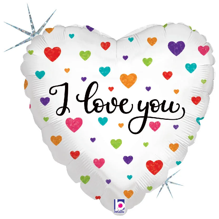 betallic-colorful-hearts-ily-folienballon-18-zoll-holografisch image 1
