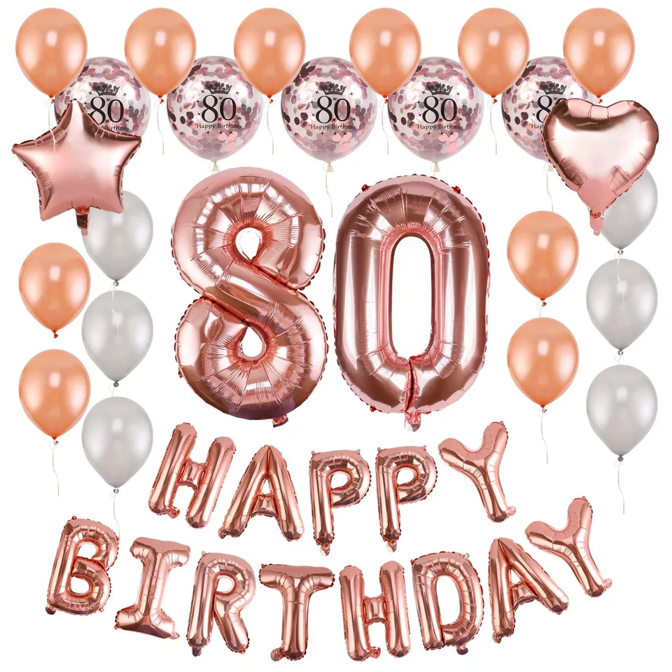 howaf-80-geburtstag-deko-luftballon-set-ros-gold-59-teilig image 1