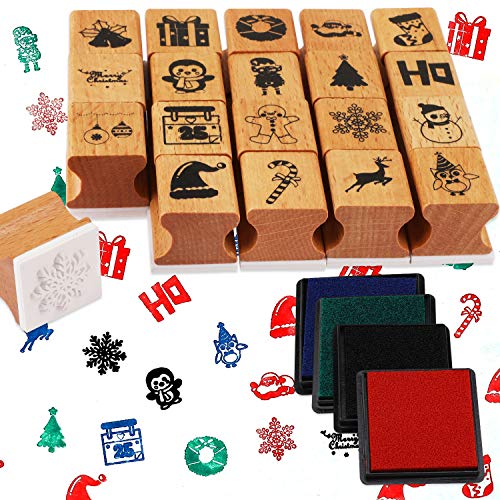 howaf-weihnachten-stempel-set-holz-24-teilig-mit-kissen image 8