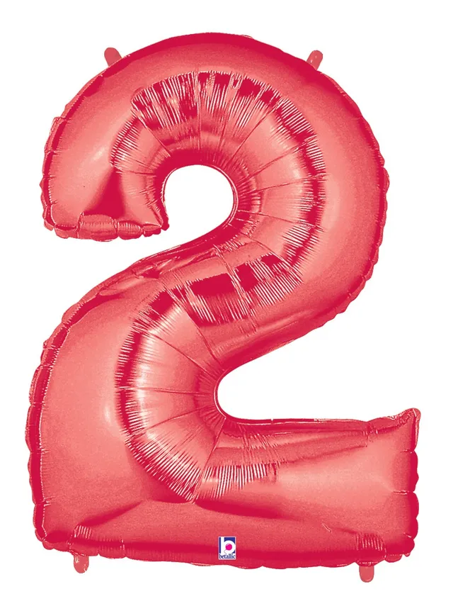 betallic-megaloon-folienballon-34-zahl-2-rot-holografisch image 1