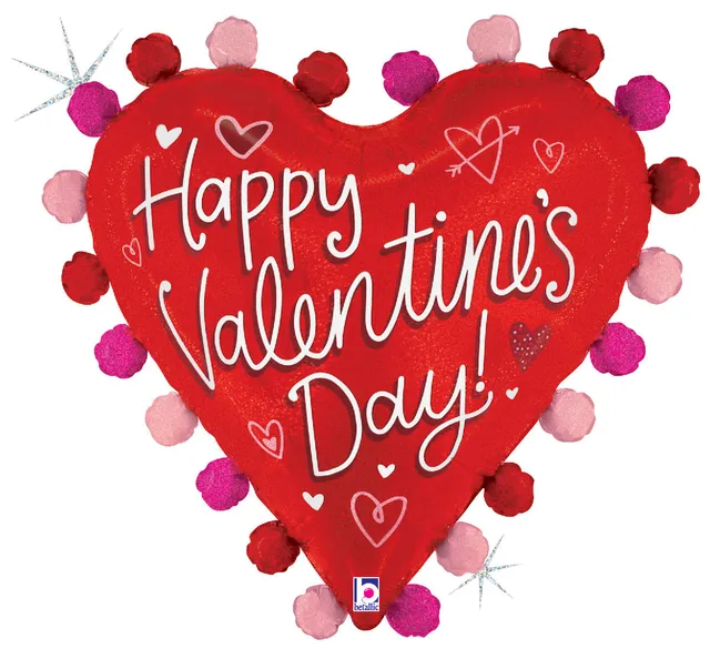 betallic-pom-pom-valentine-heart-folienballon-27-zoll-holo image 1