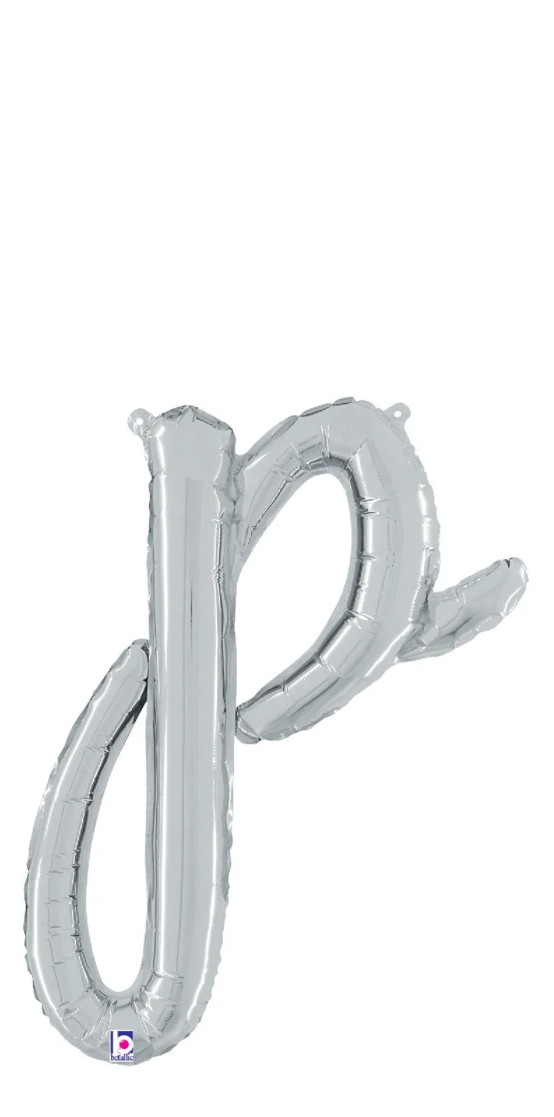 betallic-script-letter-p-folienballon-24-silber-flach image 1
