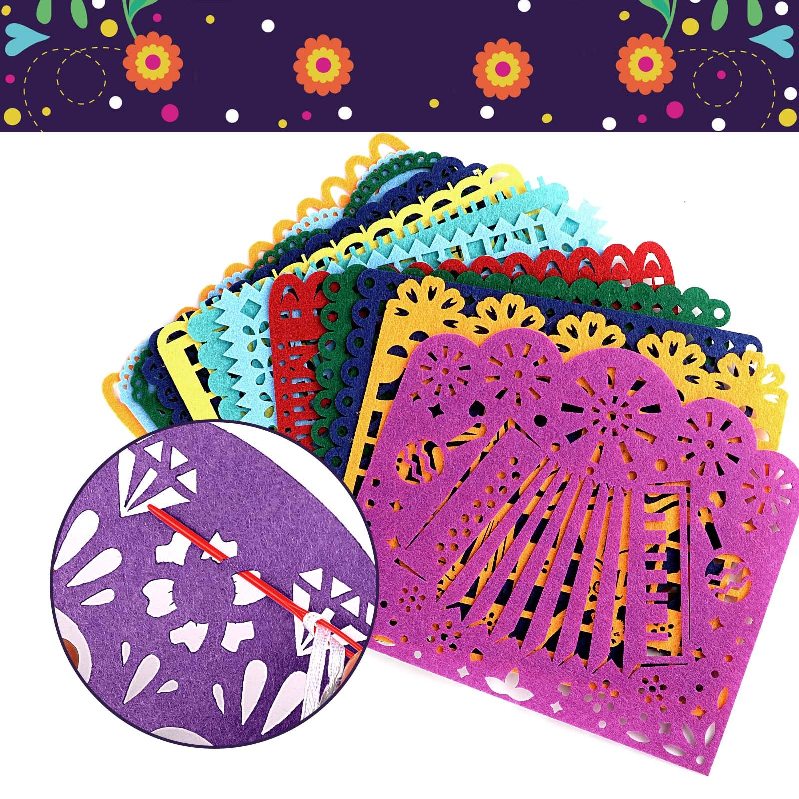 howaf-dia-de-los-muertos-banner-filz-girlande-27-tlg-bunt image 3
