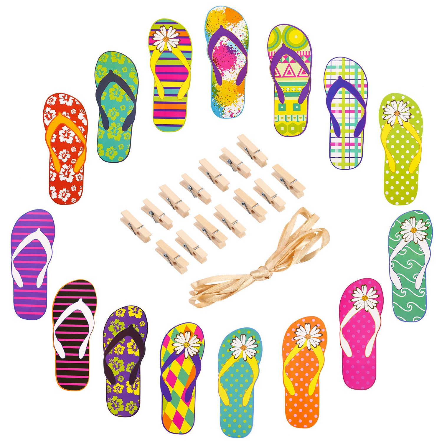 howaf-hawaii-girlande-flip-flops-15tlg-10m-sommer-party image 2