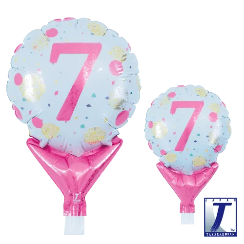 takara-upright-round-5-zoll-gold-pink-dots-ballon image 1