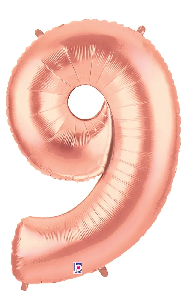 betallic-zahl-9-folienballon-14-zoll-rose-gold-holo image 1