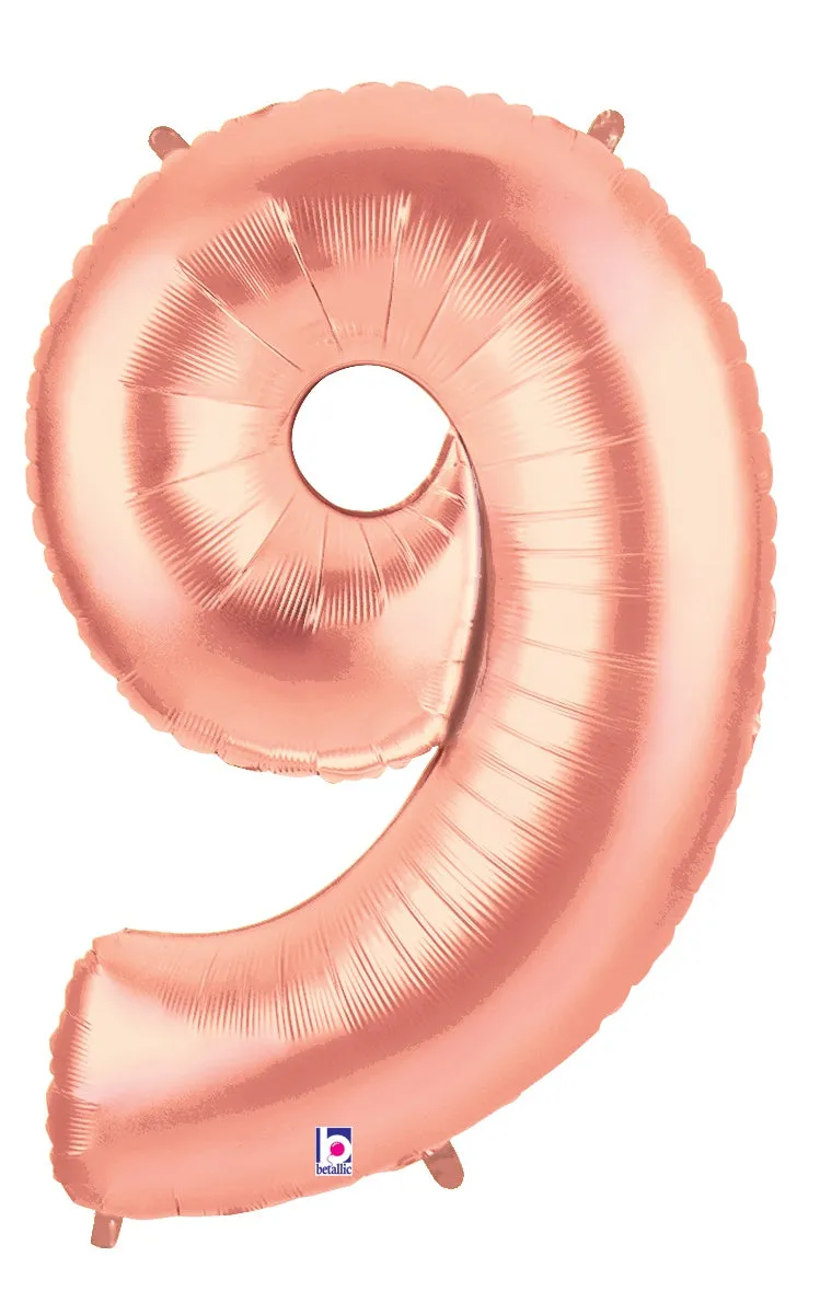 betallic-zahl-9-folienballon-14-zoll-rose-gold-holo image 1