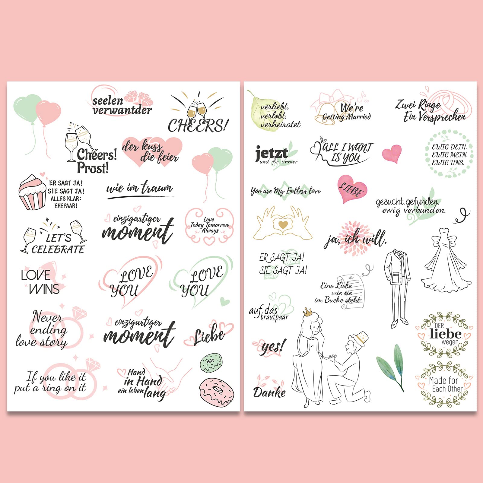 howaf-hochzeit-sticker-f-r-g-stebuch-8-b-gen-vintage-200-st-ck image 4