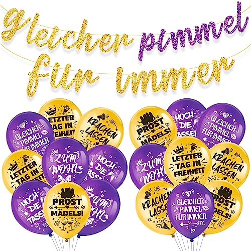 howaf-gleicher-pimmel-f-r-immer-jga-set-banner-luftballons-lila-gold image 8