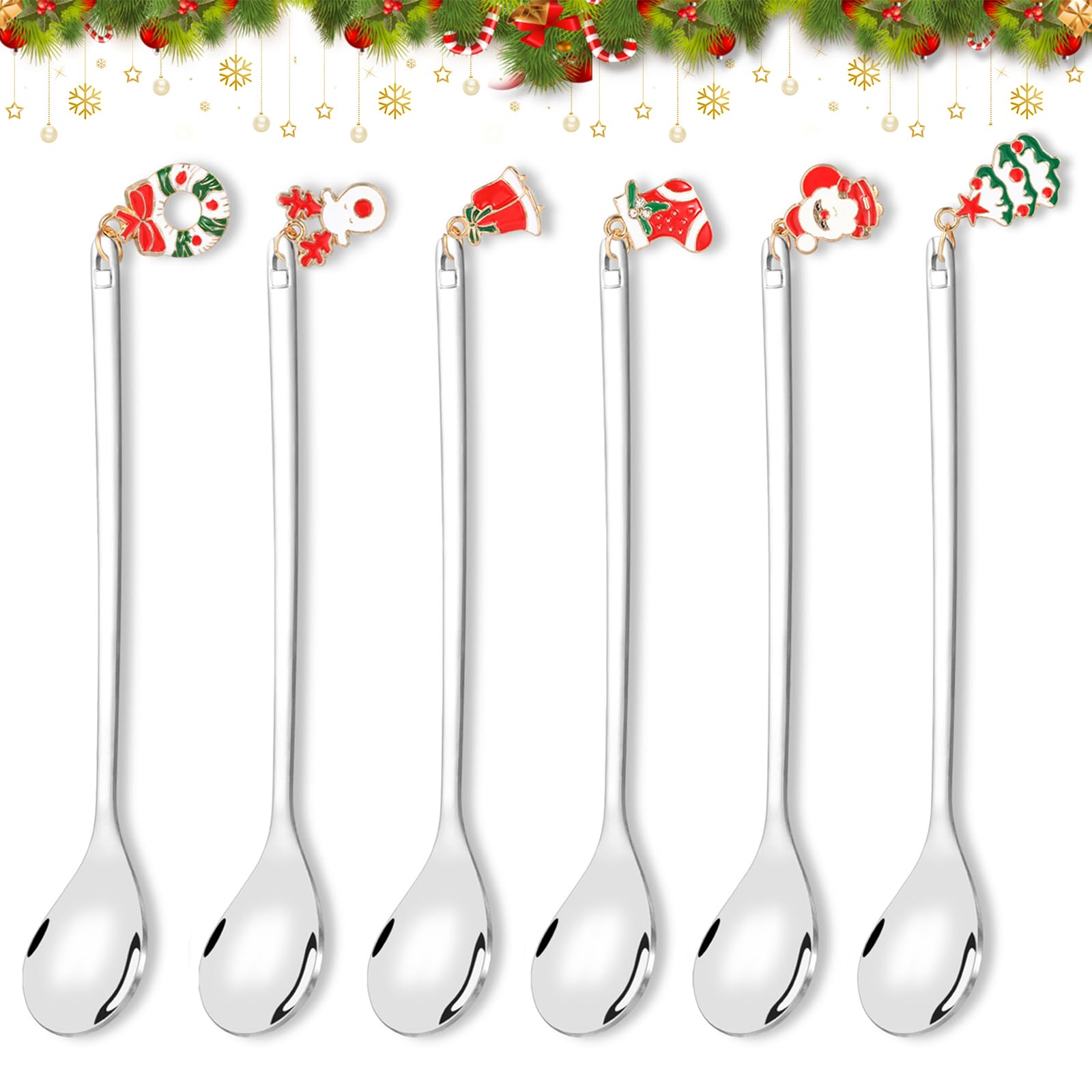 howaf-weihnachtsl-ffel-set-6er-teel-ffel-silber-edelstahl image 1
