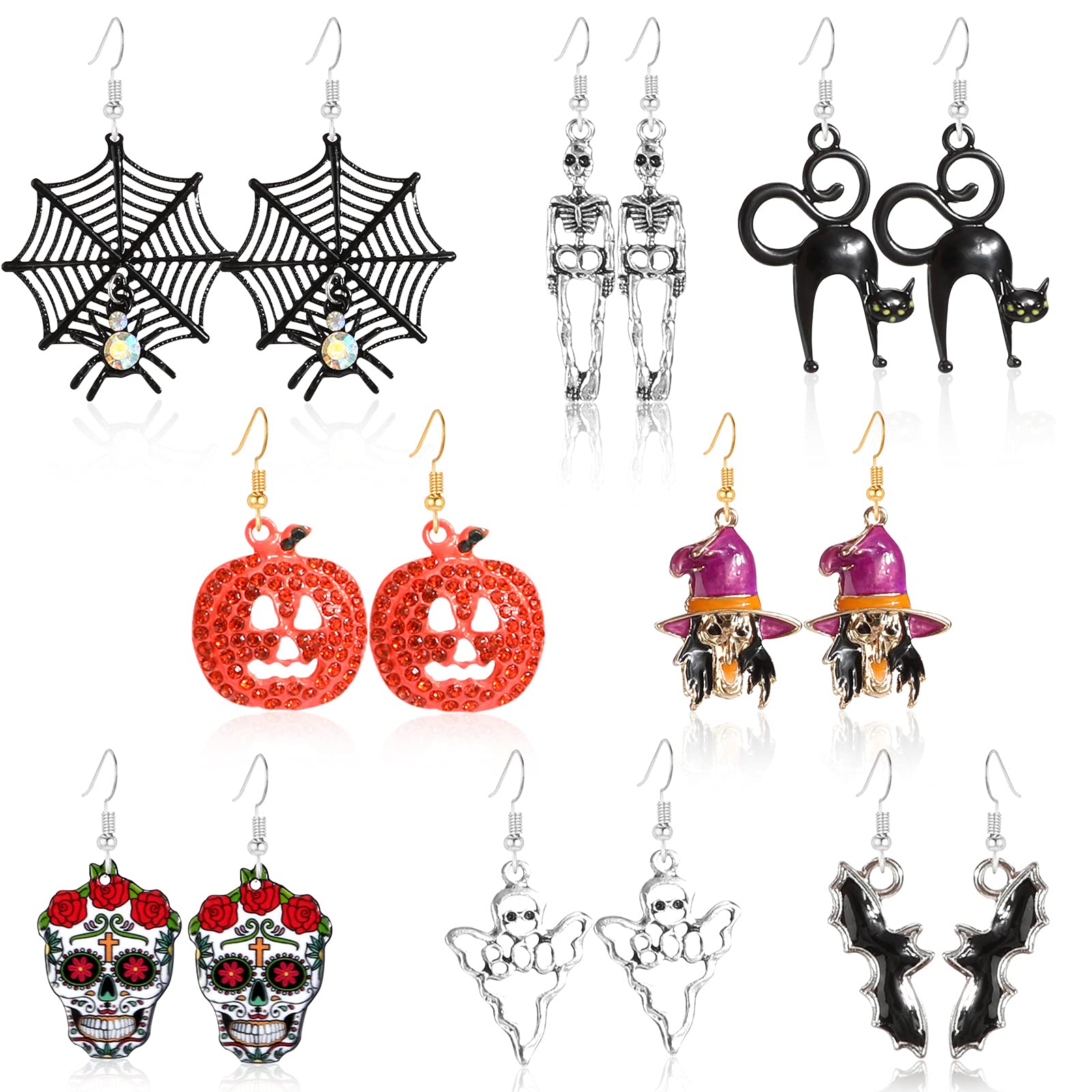 howaf-halloween-ohrringe-set-8-paare-h-ngeohrringe image 1