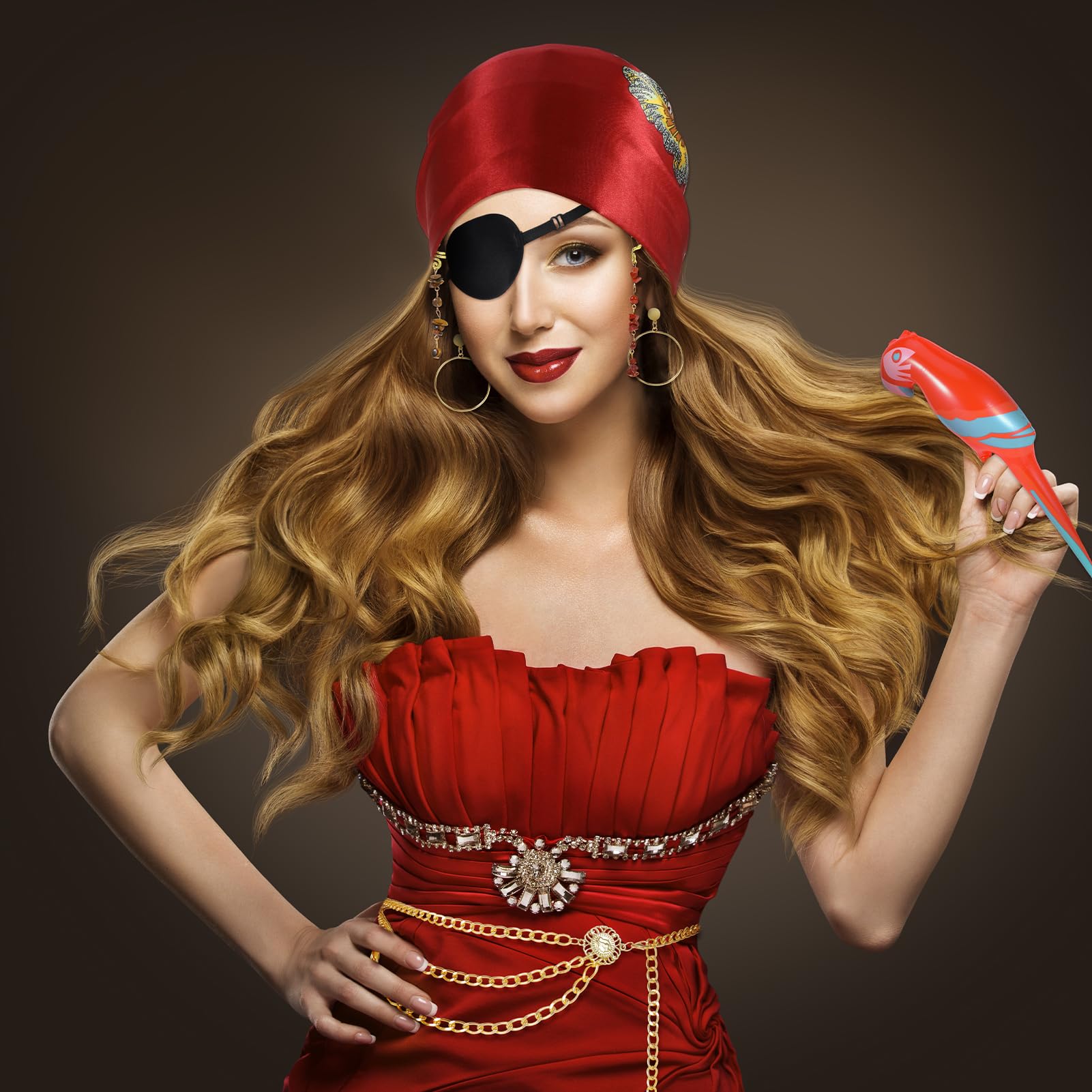 howaf-piratenkost-m-damen-rot-accessoire-set-6-teilig image 7