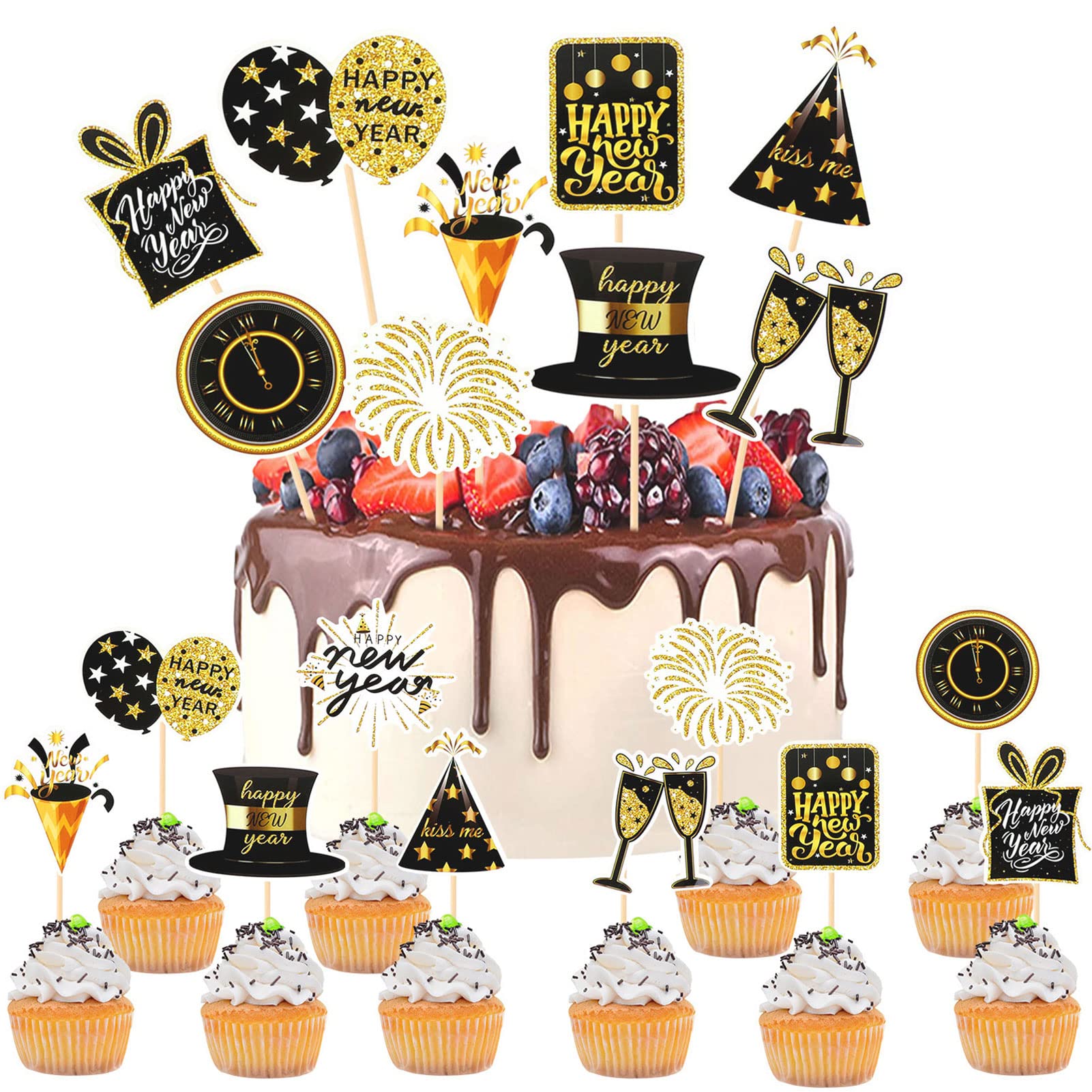 howaf-silvester-deko-2027-cupcake-topper-20-st-ck-tortendeko image 1