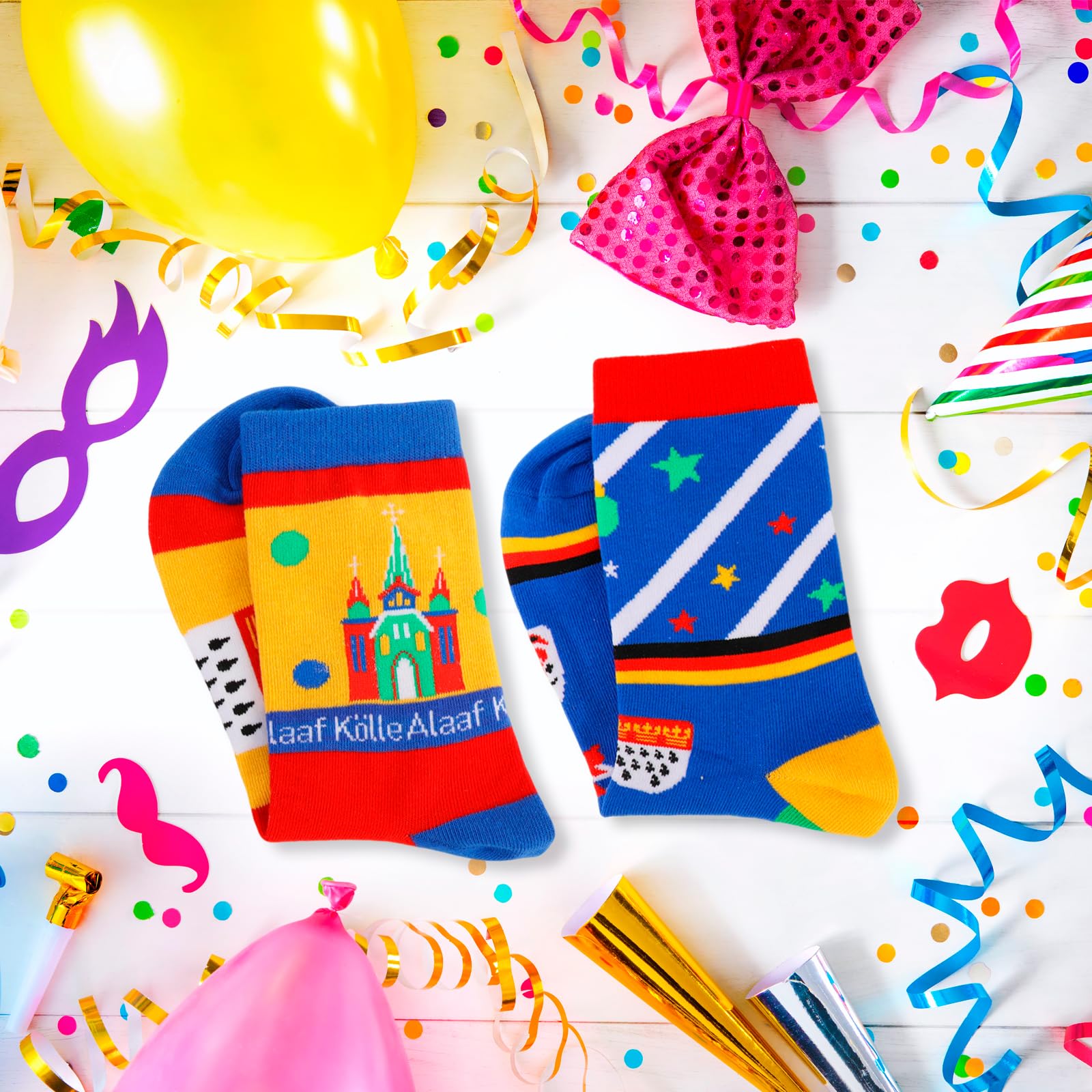howaf-k-ln-socken-karneval-mehrfarbig-k-lle-alaaf-1-paar image 3
