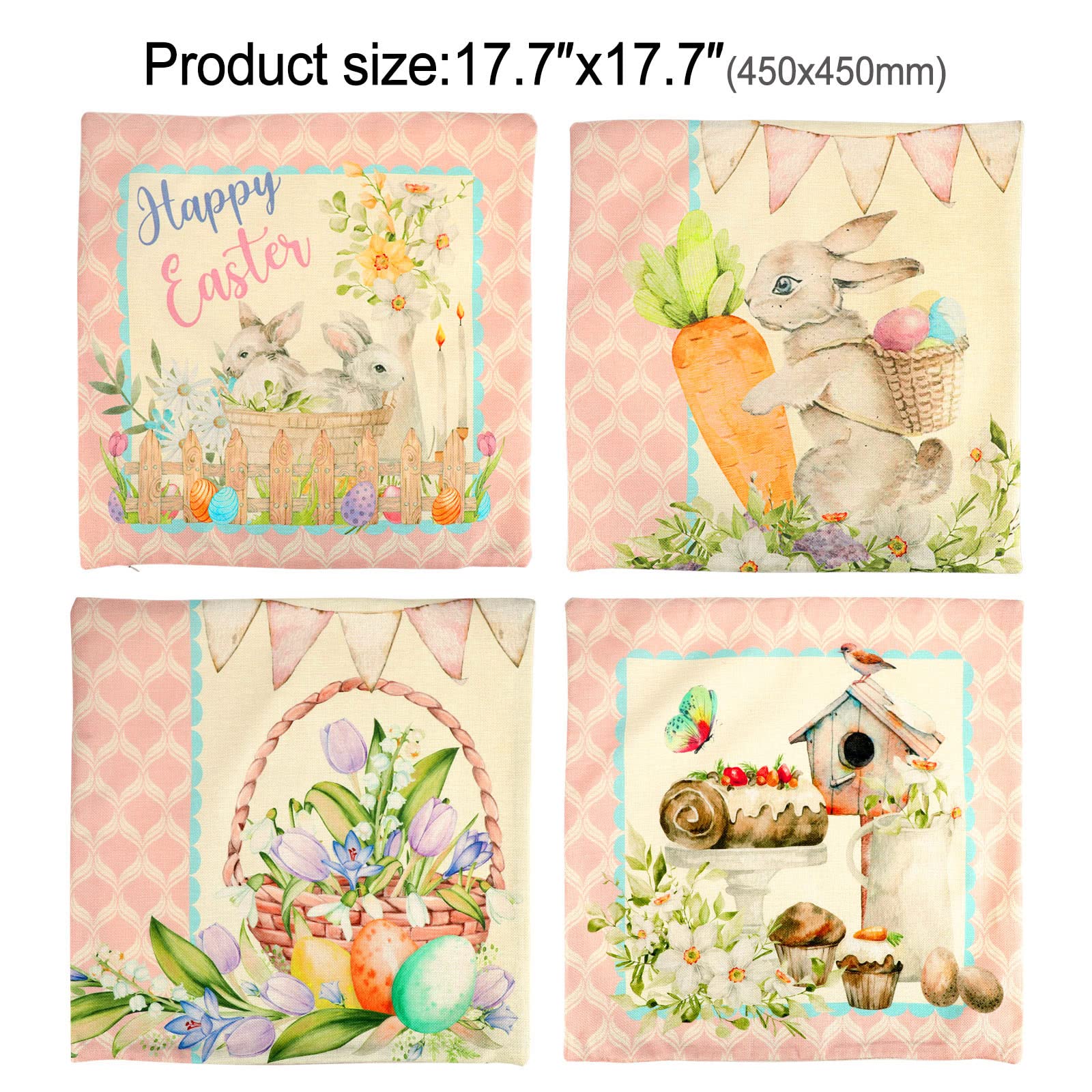 howaf-ostern-kissenbezug-45x45-cm-4er-set-beige-hase-leinen image 2