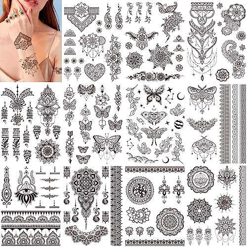 howaf-henna-tattoos-schwarz-mandala-11-blatt-wasserfest image 8