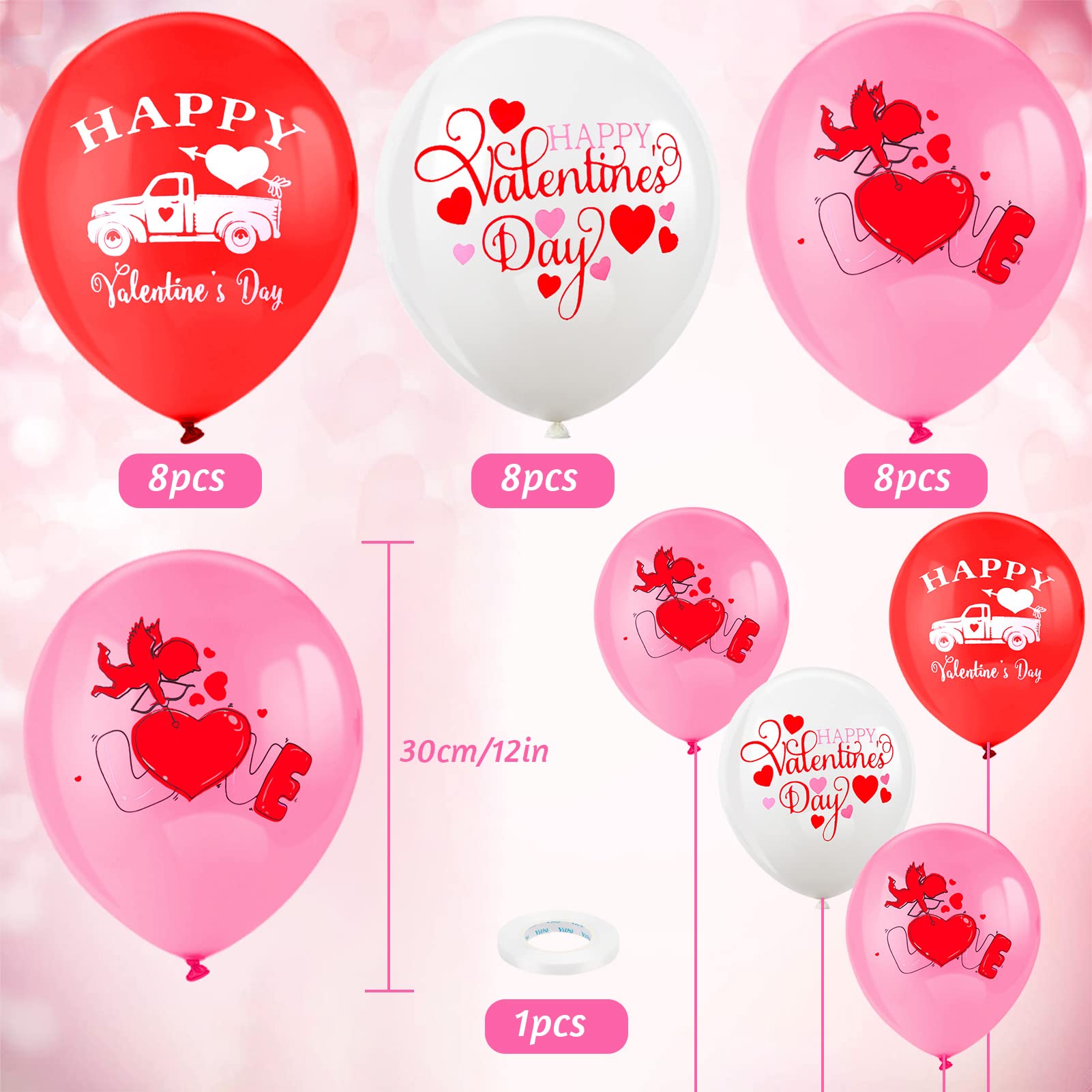 howaf-valentinstag-luftballons-herz-24-st-ck-rot-pink-wei image 2