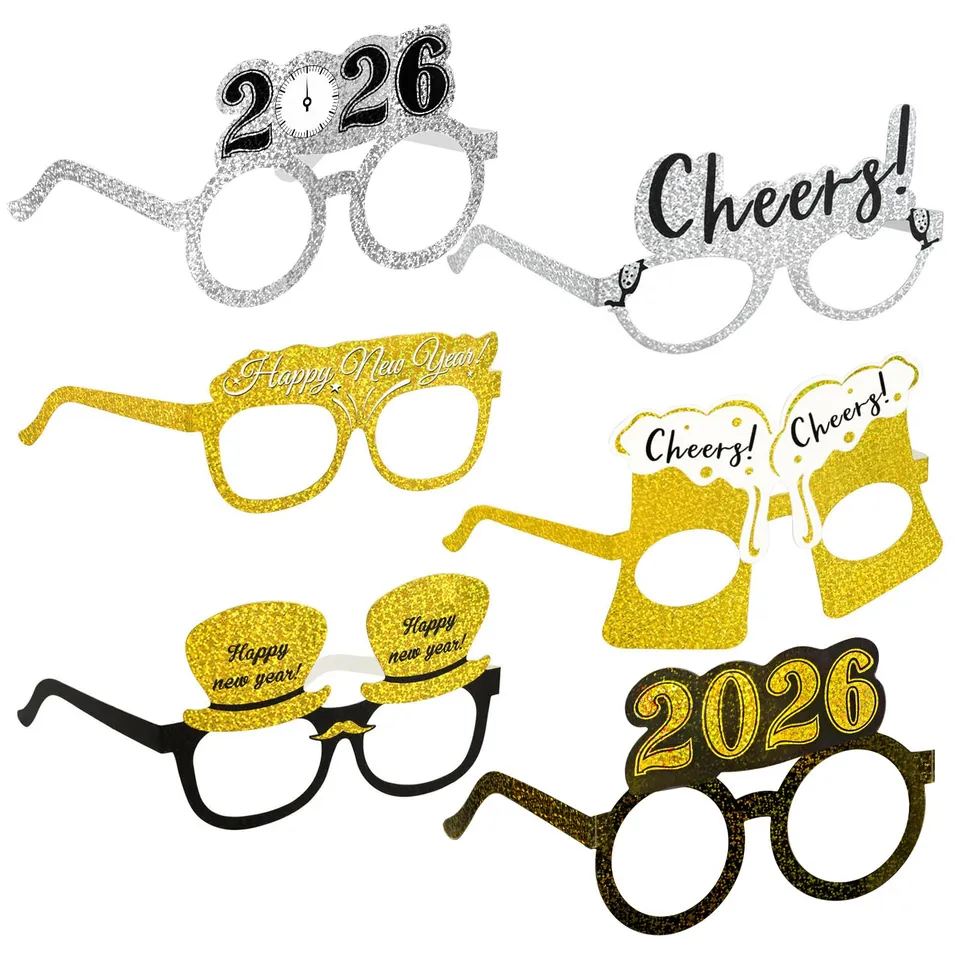 howaf-silvester-brille-2026-18-st-ck-happy-new-year-glitzer image 1