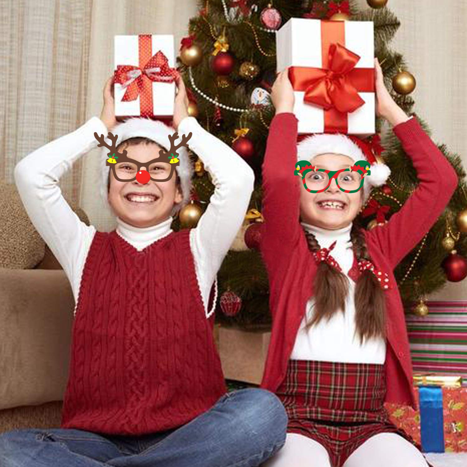 howaf-weihnachtsbrillen-papier-partybrille-set-mehrfarbig image 4