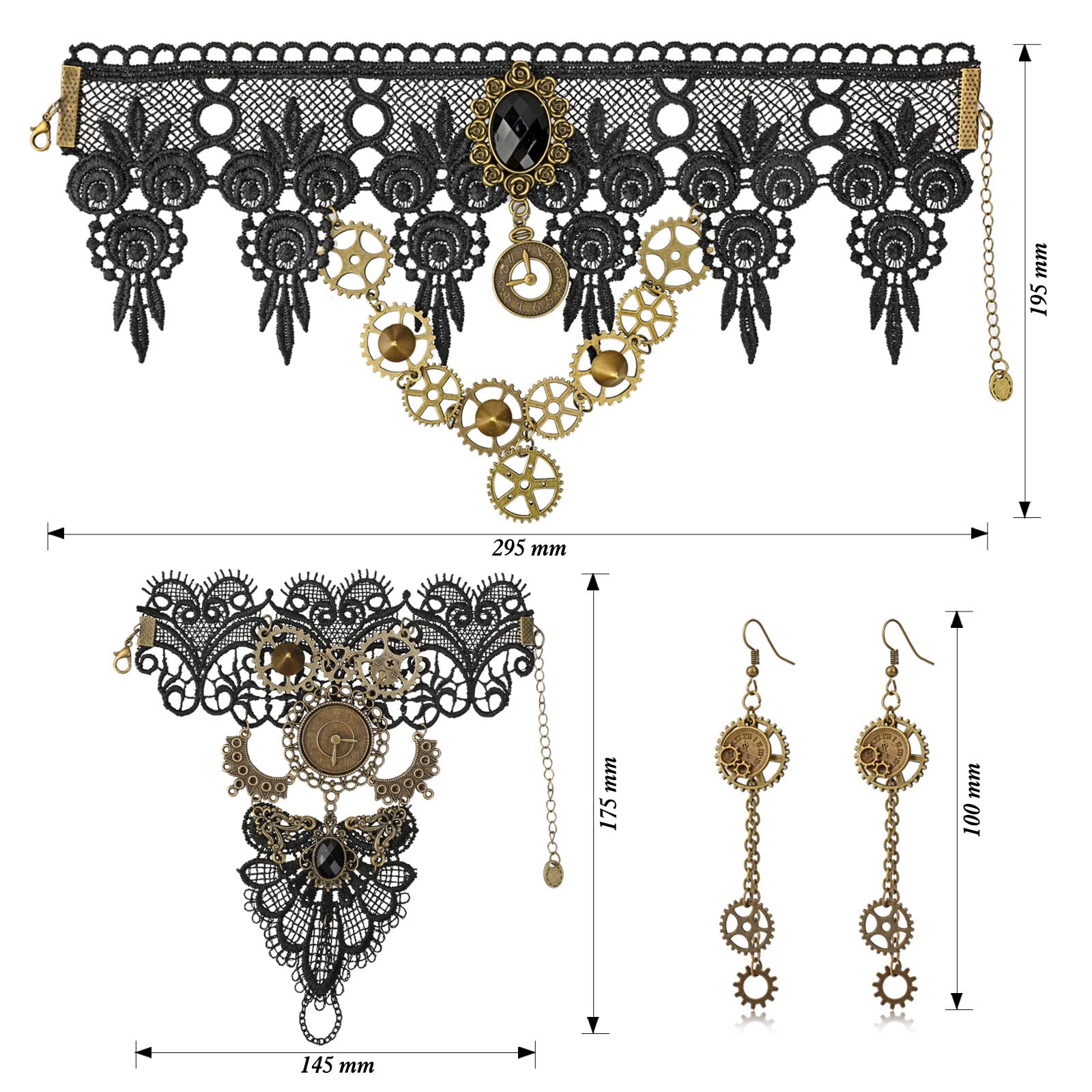 howaf-steampunk-1-kost-mschmuck-damen-zahnr-der-set-3-teilig image 2