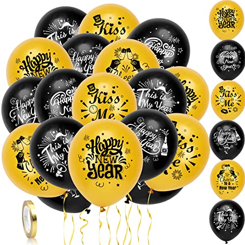 howaf-silvester-ballons-set-schwarz-gold-latex-42-teilig-2027 image 8