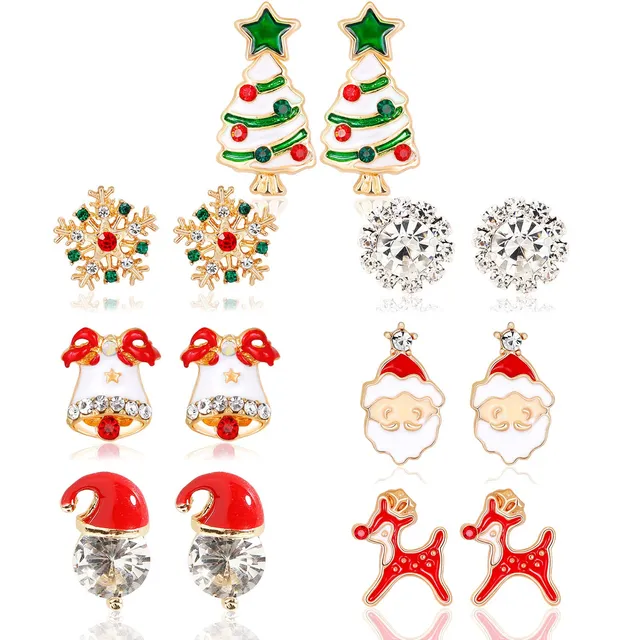 howaf-weihnachten-ohrringe-ohrstecker-set-7-paare-damen image 1