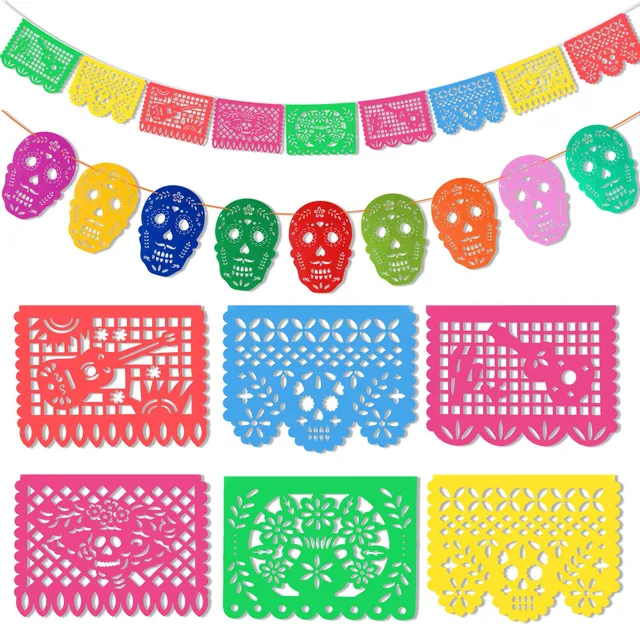 howaf-mexiko-fiesta-banner-papel-picado-2-st-ck-totenkopf image 1