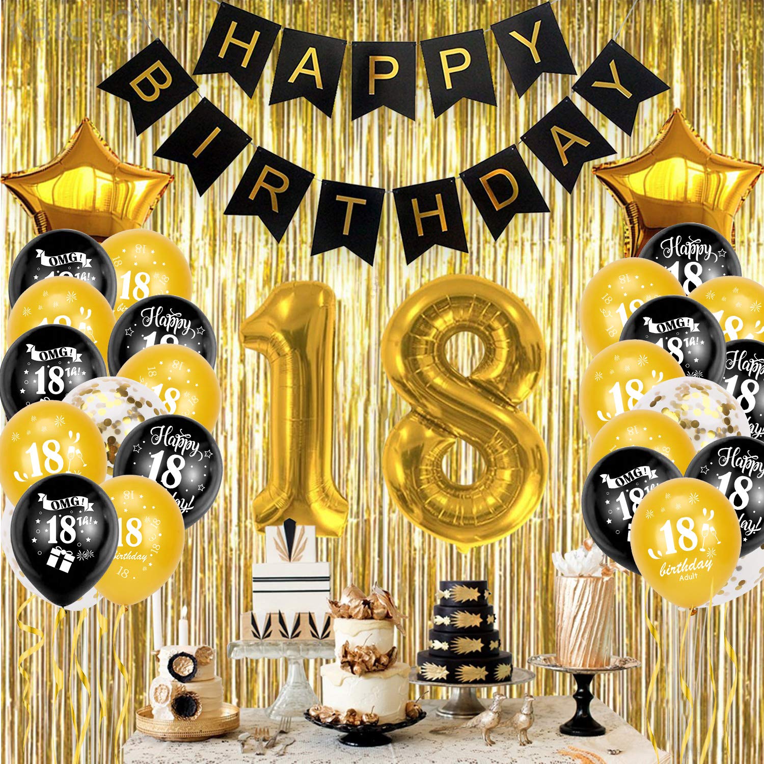 howaf-18-geburtstag-luftballons-schwarz-gold-30-st-ck-set image 4