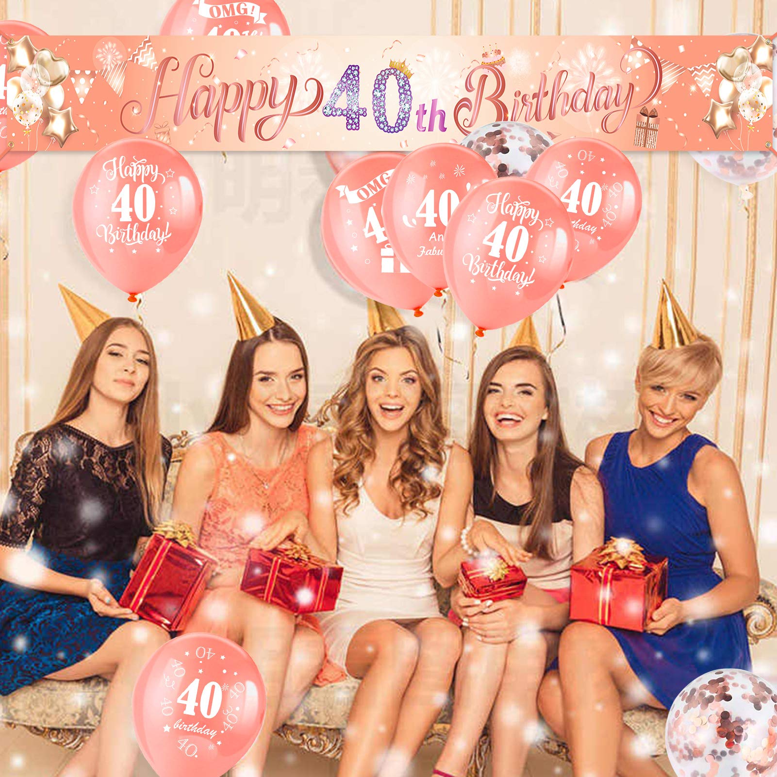 howaf-40-geburtstag-banner-stoff-ros-gold-274x37-cm image 5