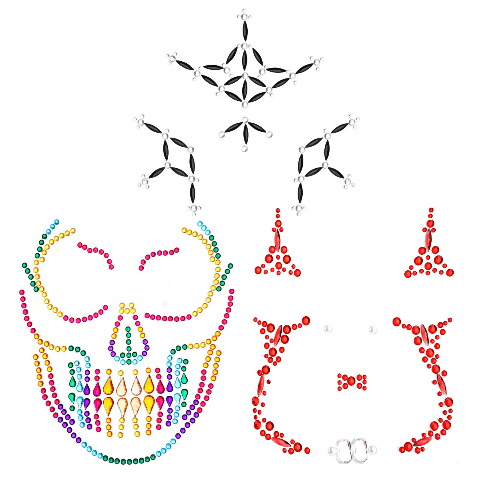howaf-gesicht-edelsteine-halloween-tattoo-6er-selbstklebend image 3