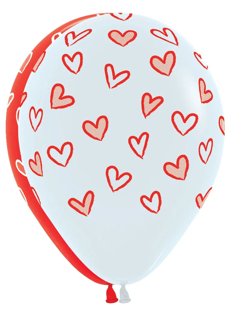 betallic-latex-forever-hearts-luftballon-11-50er-rot-wei image 1