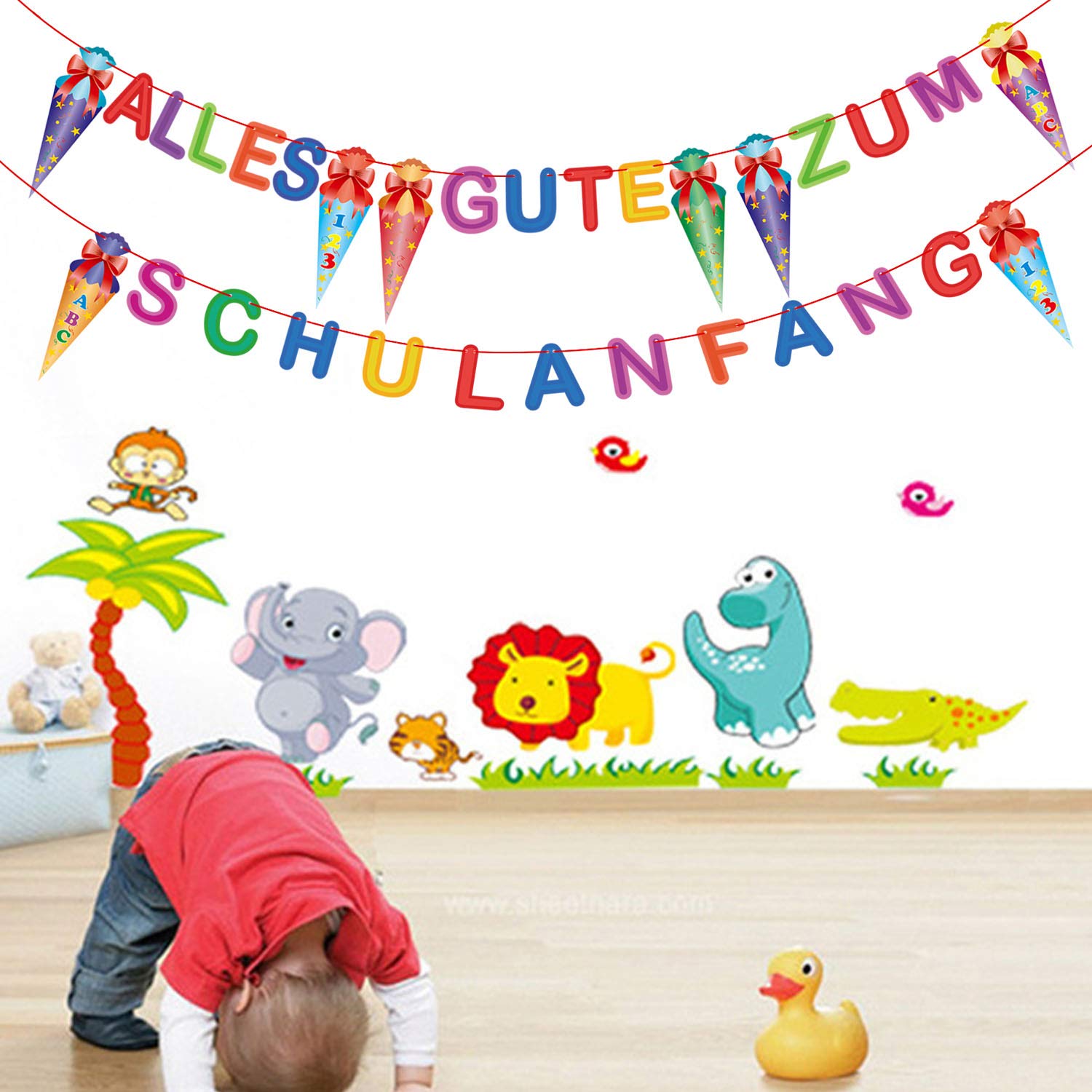 howaf-girlande-schulanfang-zuckert-ten-rot-wei-papier image 5