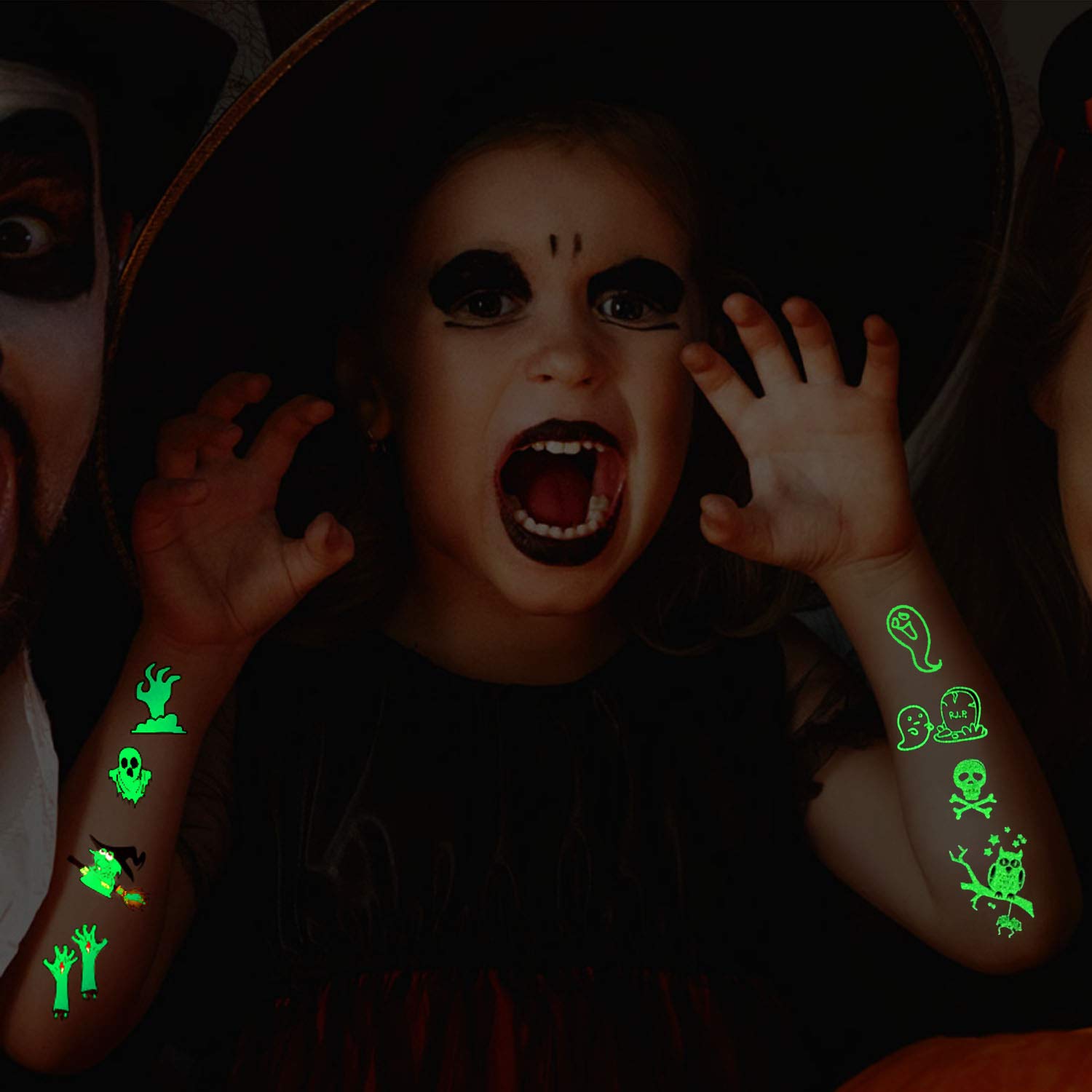 howaf-halloween-tattoo-kinder-leuchtend-15-bl-tter-120-st-ck image 6