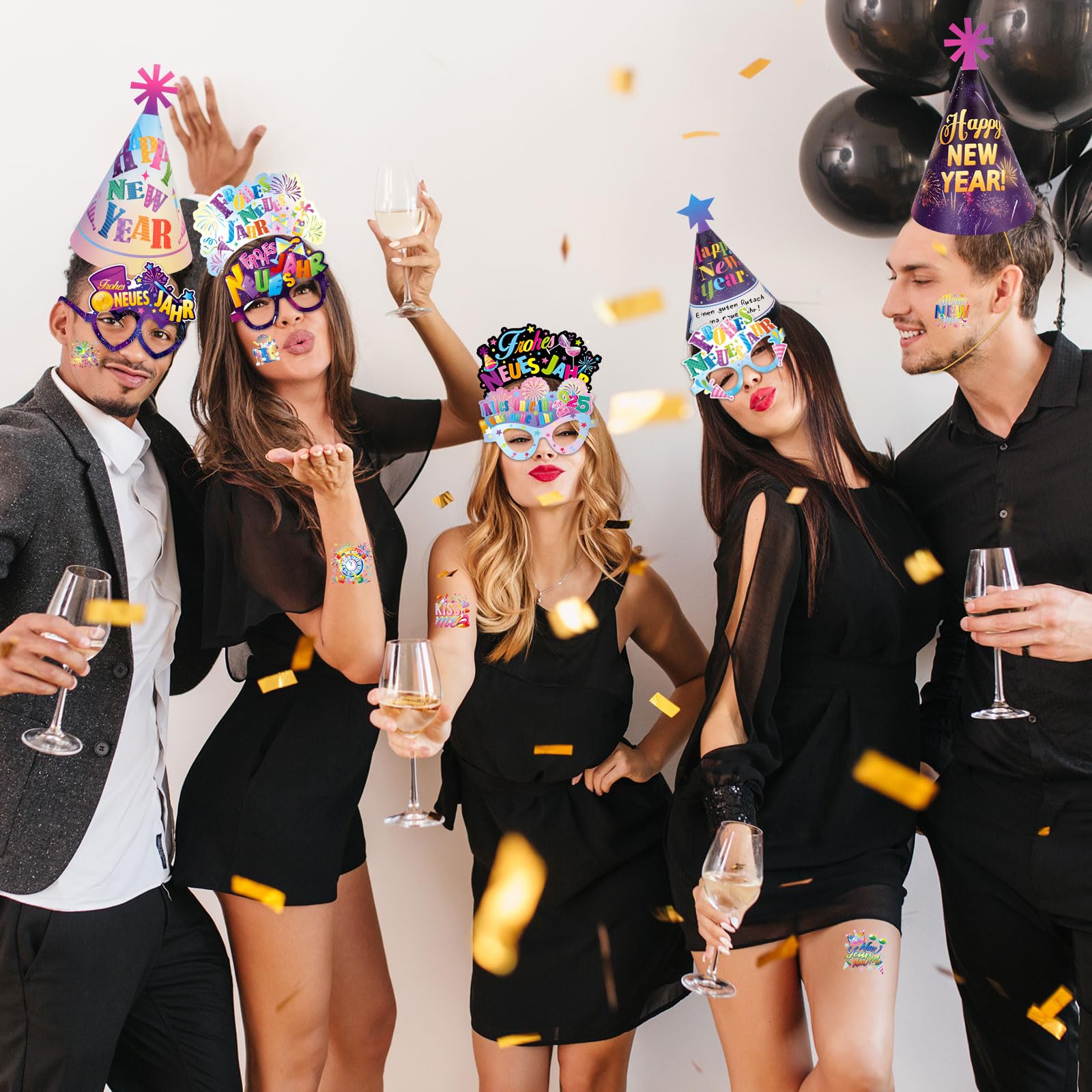 howaf-silvester-deko-2025-partyh-te-brille-haarreif-set image 6