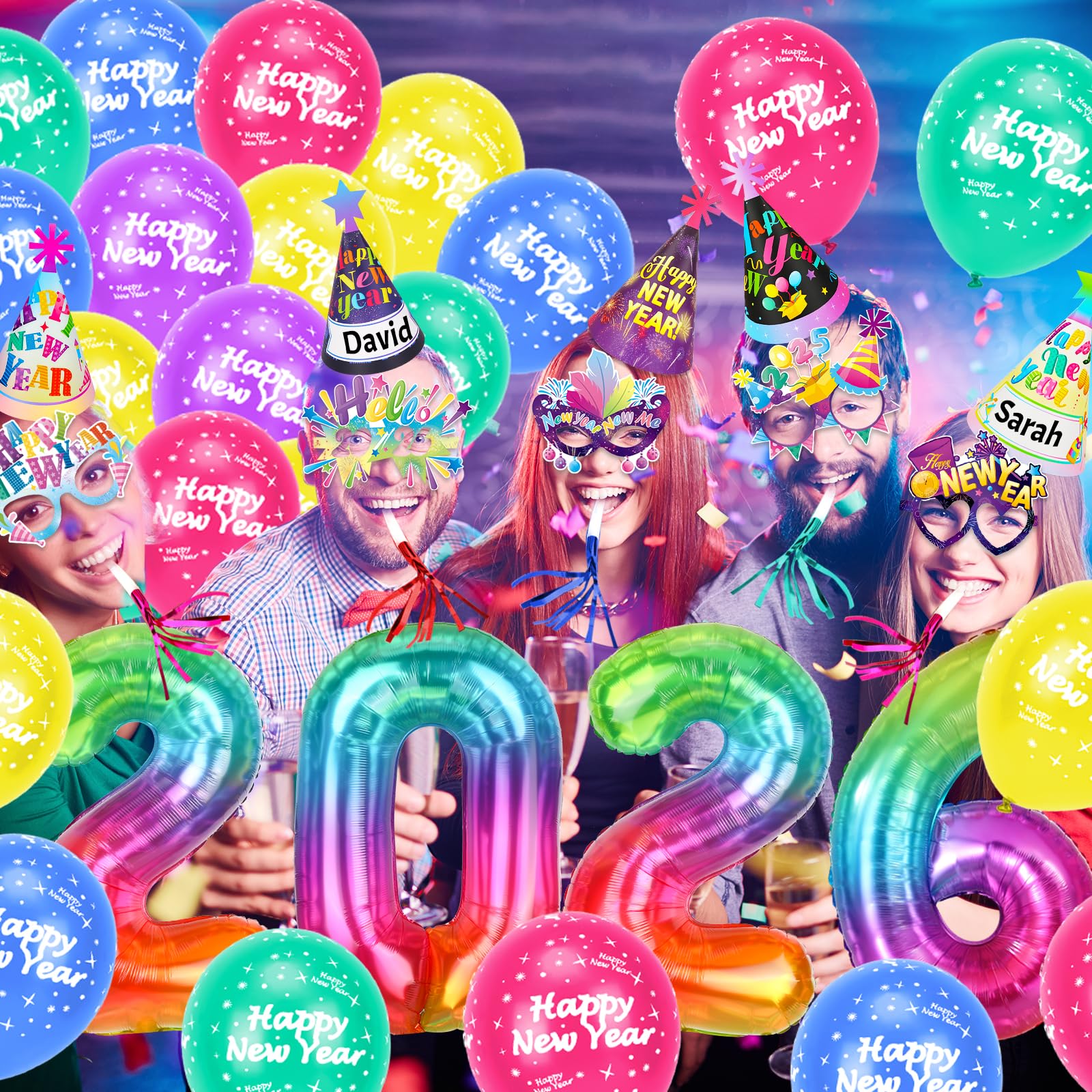 howaf-silvester-deko-2026-set-ballons-brille-hut-tr-ten-party image 5